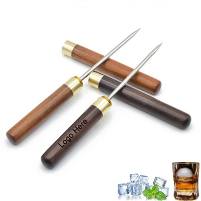 Stainless Steel Ice Pick With Wooden Handle