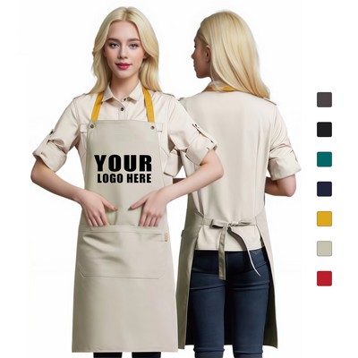 Halter Neck Canvas Apron W/Front Pockets (32.3"x25.2")