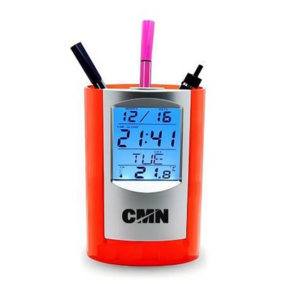 Pen Holder Innovative Alarm Clock Organizer for Desk