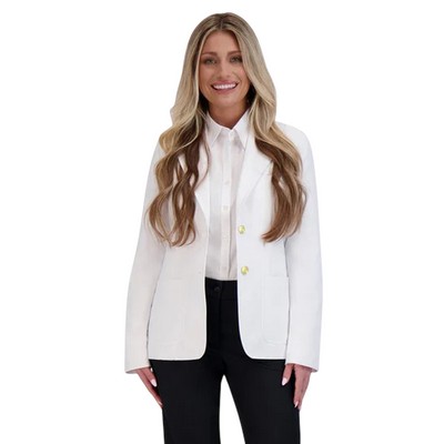 Executive Apparel - Women's 6-Pocket Single-Breasted White Blazer
