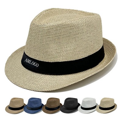 Organic Straw Fedora Hat