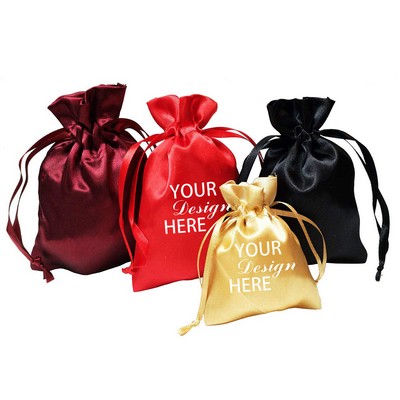 Elegant satin Drawstring bags