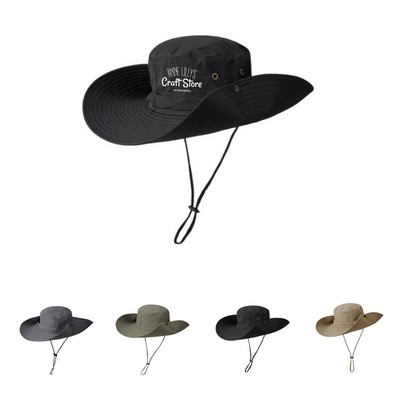 UV-Protective Wide-Brim Outdoor Bucket Hat