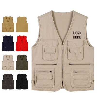 Men's Multi-Pocket Cotton Vest