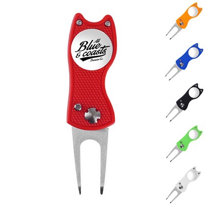 Stainless Steel Golf Divot Tool with Magnetic Marker