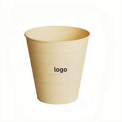 Spiral Design Open Top Round Trash Can for Home Office and Bathroom