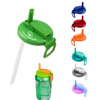 Soda Can Lids w/Silicone Straws