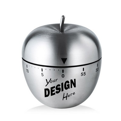 Stainless Steel Apple Shaped Mechanical Kitchen Timer