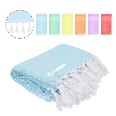 71"x39"Large Cotton Turkish Beach Towel W/ Tassel