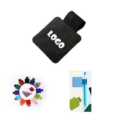 PU Leather Pen Holder with Adhesive Back