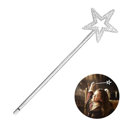 Plastic Silver Fairy Princess Wand