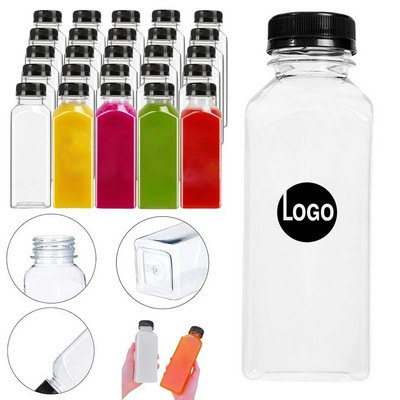 12oz Plastic Clear Square Juice Bottle