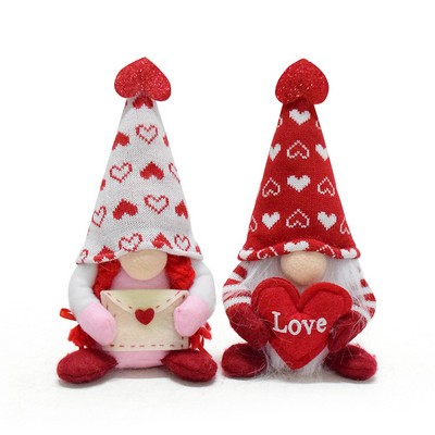 Valentine's Day Cupid Heart Gnome Handmade Faceless Rudolf Doll Creative Romantic Gnome Plush