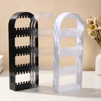 Folding Plastic Jewelry Display Stand Rack Earring Ear Stud Organizer Storage Case