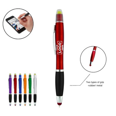 Solid Fluorescent Ballpoint Pen Touchscreen Advertising Pen