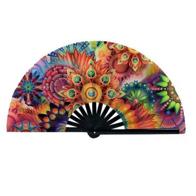 10" Plastic Handle Clack Fan One Side Printed