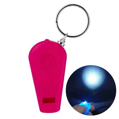 Plastic Whistle Survival Keyring With Led Light