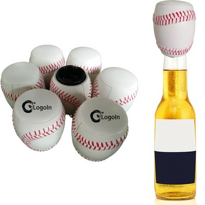 Baseball Shape Automatic Push Down Magnetic Bottle Opener
