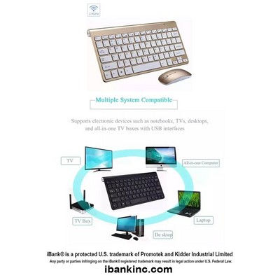 iBank ® Mini Wireless Keyboard + Mouse compatible with Mac, PC and Laptop
