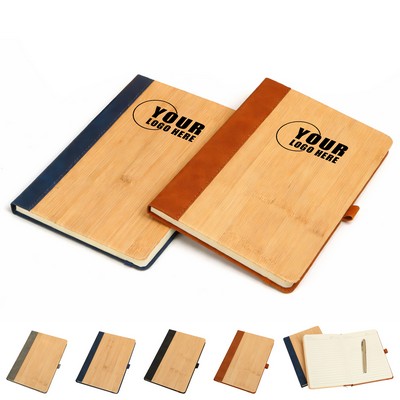 PU Bamboo Texture Leather Notebook