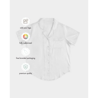 Women's Satin Short Sleeve Pajama Top