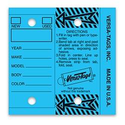 Blue Self-Protecting Key Tag