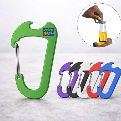 Carabiner with Bottle Opener and Key Ring