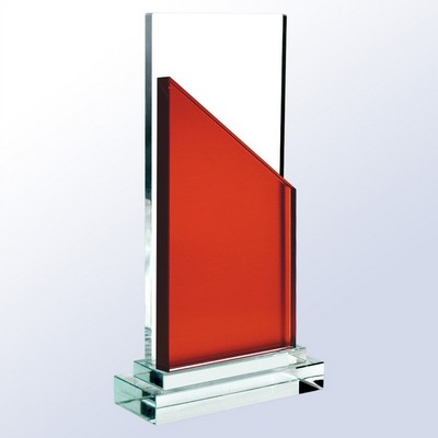 Vector Peak Glass Award, Red, 9 1/2"H
