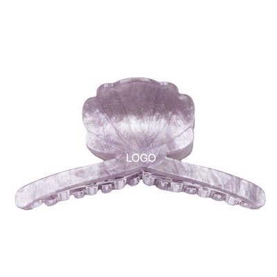 Mermaid Shell Acrylic Hair Claw 10cm Iridescent Pearl Texture Shark Clip Premium Dreamy Shell