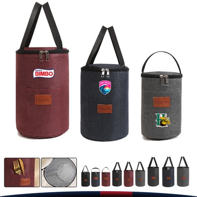 Nourchill Cylindrical Handheld Lunch Cooler Bag - Large