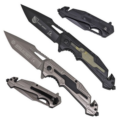Heavy Duty Tactical Rescue Pocket Knife with G10 Insert Handle