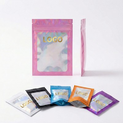 Premium Holographic Smell-Proof Ziplock Bags with Clear Window