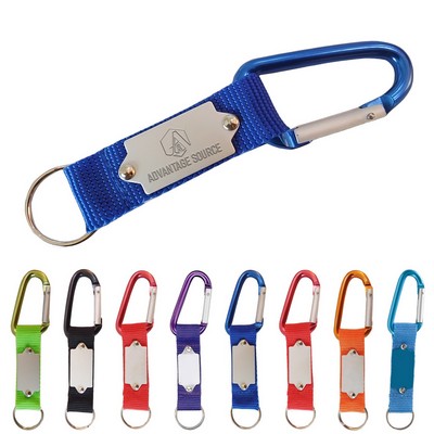 3/4" Nylon Strap Carabiner Keychain