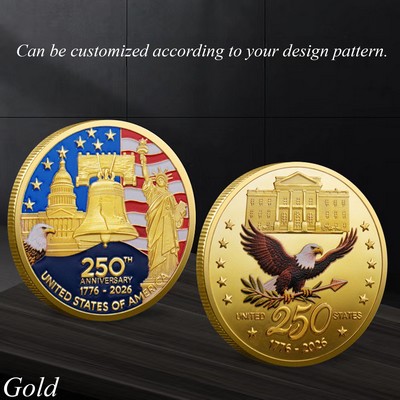 Durable Metal 250th Anniversary Commemorative Coin Gift Idea