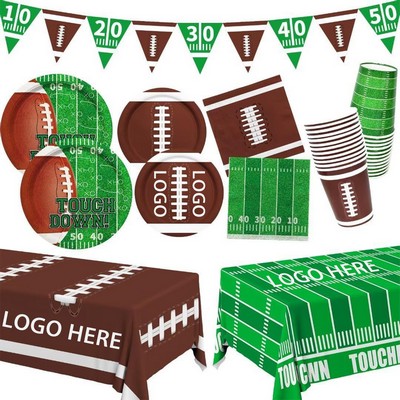 Disposable Tableware Set Rugby Party Decorations