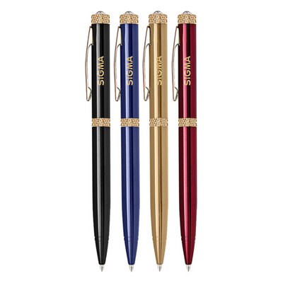 Union Printed - Brass Diamond Twist Metal Pen