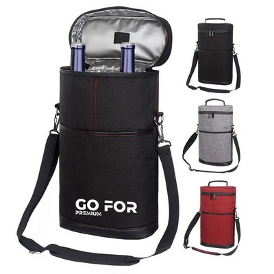 2 Bottle Insulated Portable Oxford Wine Bag
