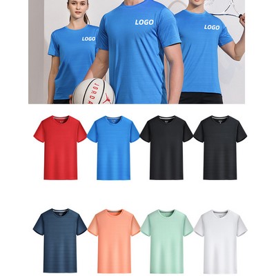 Unisex Ice Silk Quick-Dry Crew Neck T-Shirt