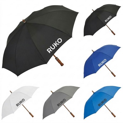 48" Recycled Manual Inversion Umbrella with Wood Handle