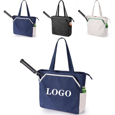 Canvas tote tennis racket bag