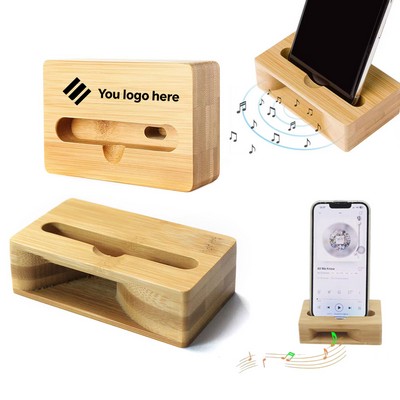 Eco-Friendly Bamboo Sound Amplifier Cellphone Stand