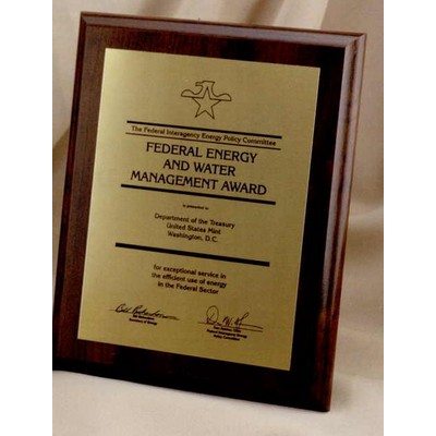 Traditional Gold Tone Metal Plate Plaque (6"x8")