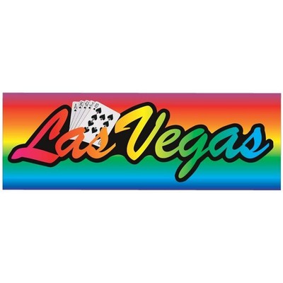 Las Vegas w/ Royal Flush Panoramic Badge w/ Bar Pin (1 5/8"x4 5/8")