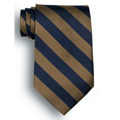 School Stripes Tie - Navy Blue/Tan