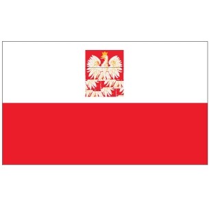 Poland National Flag w/Eagle (3'x5')