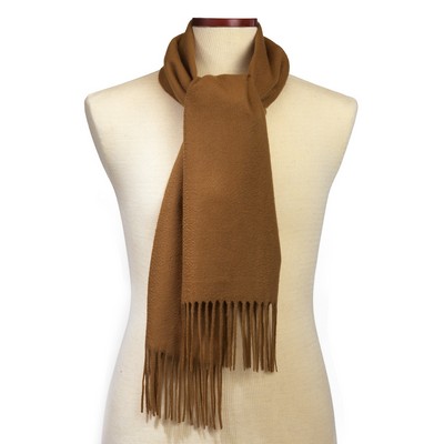 Camel Tan Cashmere Blend Winter Scarf