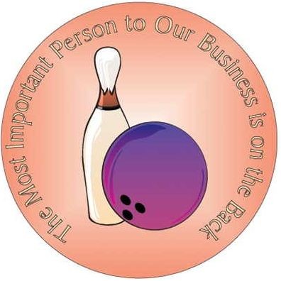 Bowling Pin & Ball Photo Hand Mirror (2½" Diameter)
