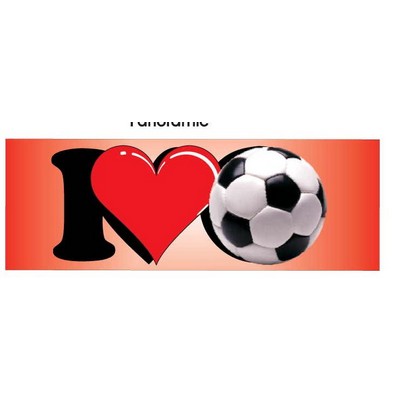 I Love Soccer Panoramic Metal Photo Magnet (1 5/8"x4 5/8")