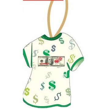Las Vegas Dice $100 Bill T-Shirt Ornament w/ Black Back (4 Square Inch)