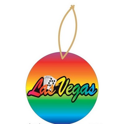 Las Vegas w/ Royal Flush Ornament w/ Black Back (8 Square Inch)